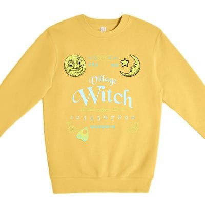 Ouija Board Village Witch Pagan Wiccan Design Cool Gift Premium Crewneck Sweatshirt