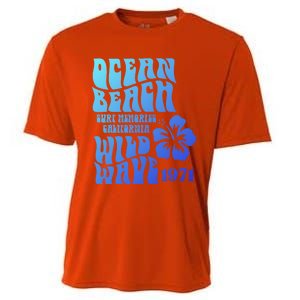 Ocean Beach Wild Wave Surf Memories California Siesta Beach Funny Gift Cooling Performance Crew T-Shirt