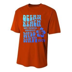 Ocean Beach Wild Wave Surf Memories California Siesta Beach Funny Gift Performance Sprint T-Shirt