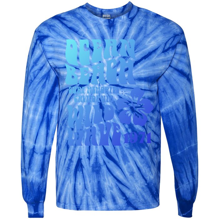 Ocean Beach Wild Wave Surf Memories California Siesta Beach Funny Gift Tie-Dye Long Sleeve Shirt