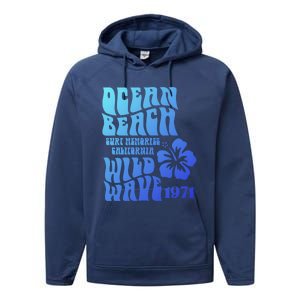 Ocean Beach Wild Wave Surf Memories California Siesta Beach Funny Gift Performance Fleece Hoodie