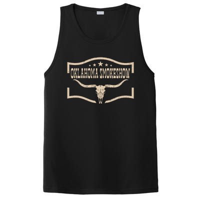 Oklahoma Bullskull With Feathers And Dreamcatcher Smokeshow PosiCharge Competitor Tank