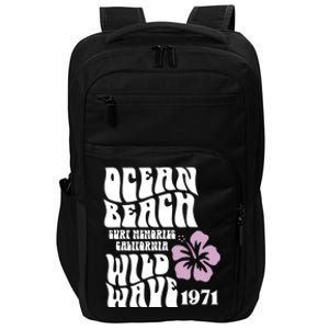 Ocean Beach Wild Wave Surf Memories California Siesta Beach Funny Gift Impact Tech Backpack