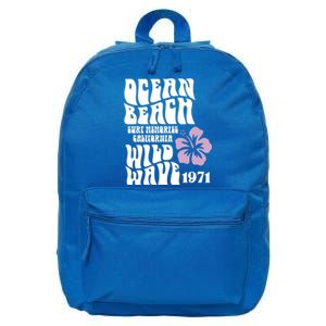 Ocean Beach Wild Wave Surf Memories California Siesta Beach Funny Gift 16 in Basic Backpack