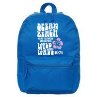 Ocean Beach Wild Wave Surf Memories California Siesta Beach Funny Gift 16 in Basic Backpack