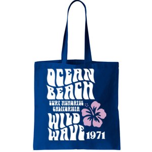 Ocean Beach Wild Wave Surf Memories California Siesta Beach Funny Gift Tote Bag