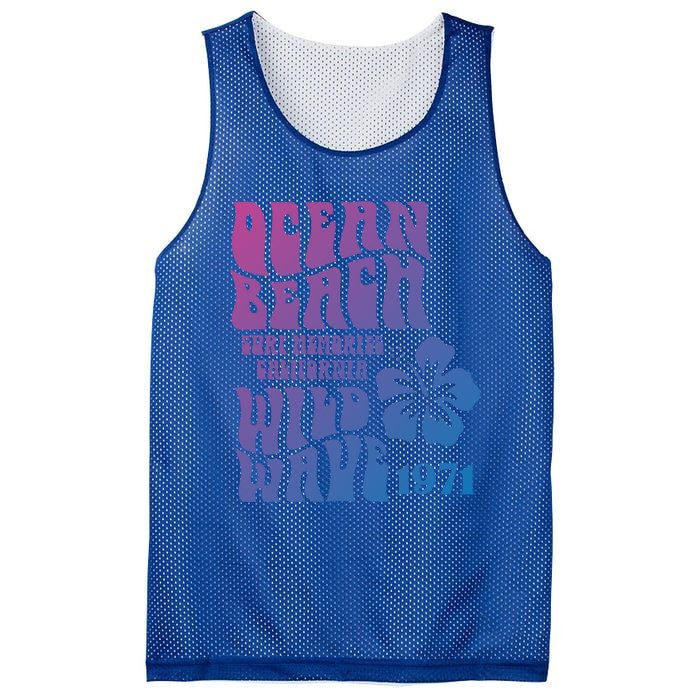 Ocean Beach Wild Wave Surf Memories California Siesta Beach Funny Gift Mesh Reversible Basketball Jersey Tank