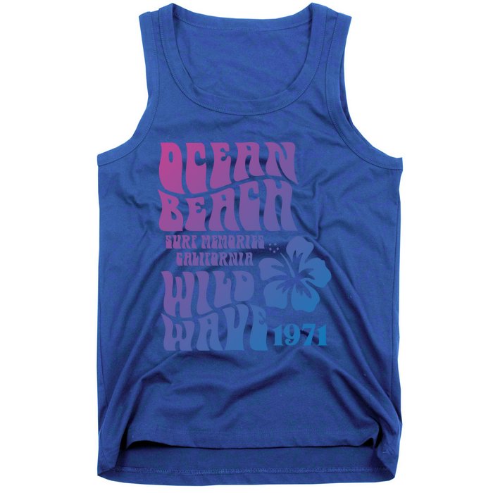 Ocean Beach Wild Wave Surf Memories California Siesta Beach Funny Gift Tank Top