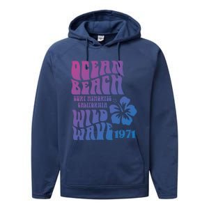 Ocean Beach Wild Wave Surf Memories California Siesta Beach Funny Gift Performance Fleece Hoodie