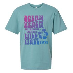 Ocean Beach Wild Wave Surf Memories California Siesta Beach Funny Gift Sueded Cloud Jersey T-Shirt