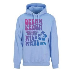 Ocean Beach Wild Wave Surf Memories California Siesta Beach Funny Gift Unisex Surf Hoodie