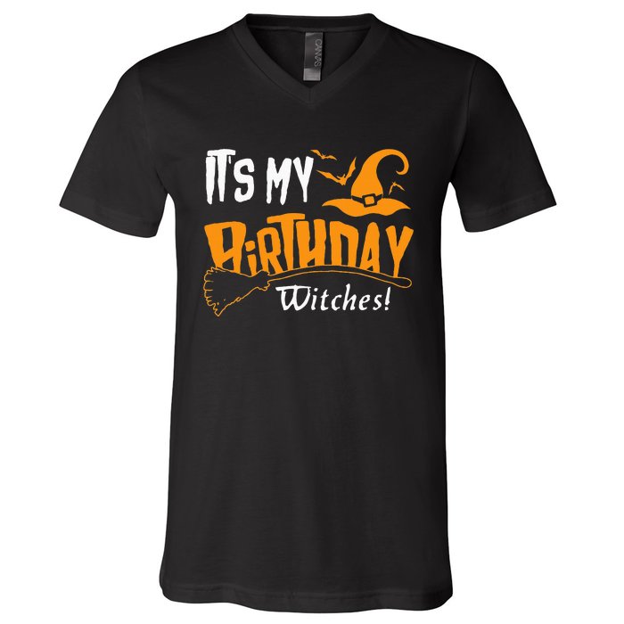 October Birthday Witch Celebration V-Neck T-Shirt