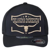 Oklahoma Bullskull With Feathers And Dreamcatcher Smokeshow Flexfit Unipanel Trucker Cap