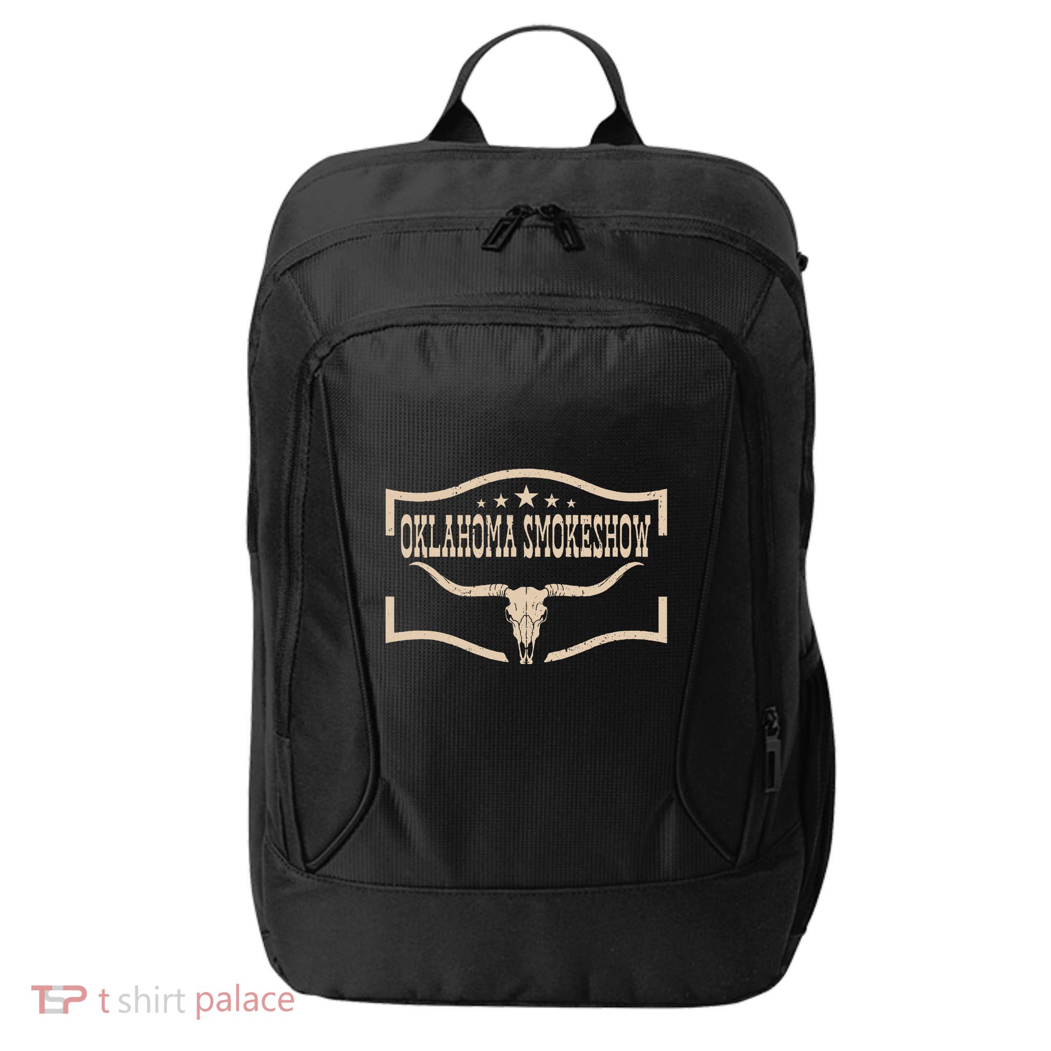 Oklahoma Bullskull With Feathers And Dreamcatcher Smokeshow City Backpack