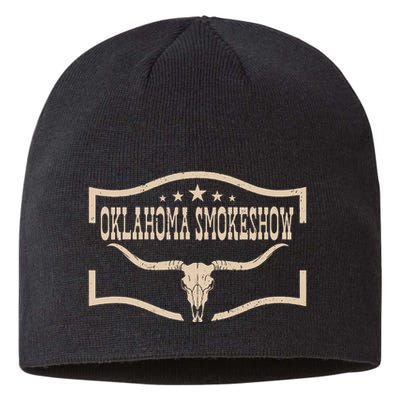 Oklahoma Bullskull With Feathers And Dreamcatcher Smokeshow Sustainable Beanie