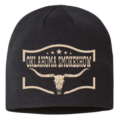 Oklahoma Bullskull With Feathers And Dreamcatcher Smokeshow Sustainable Beanie