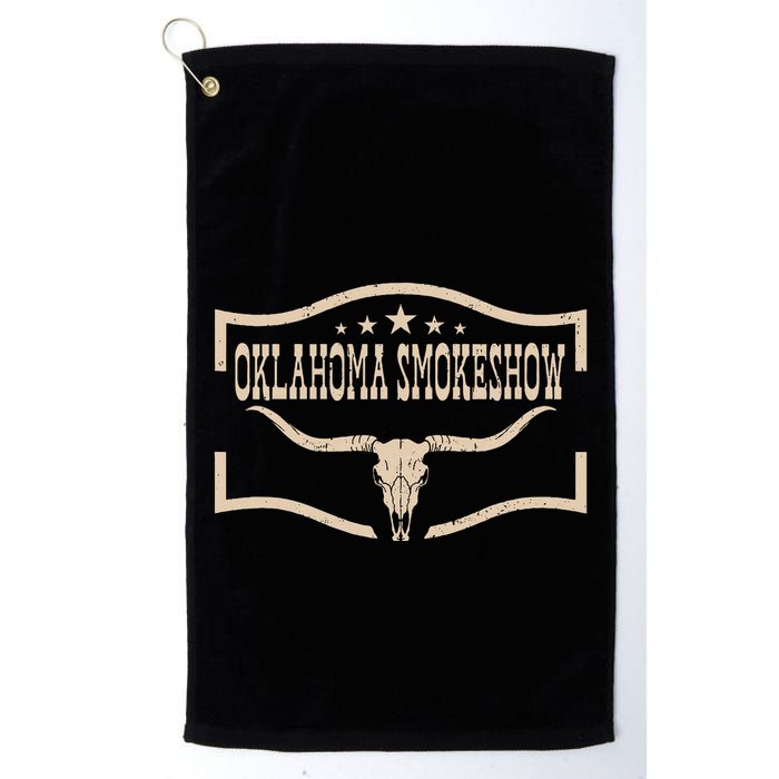 Oklahoma Bullskull With Feathers And Dreamcatcher Smokeshow Golf Towel