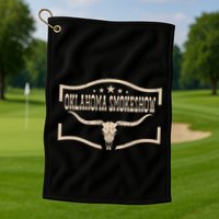 Oklahoma Bullskull With Feathers And Dreamcatcher Smokeshow Golf Towel