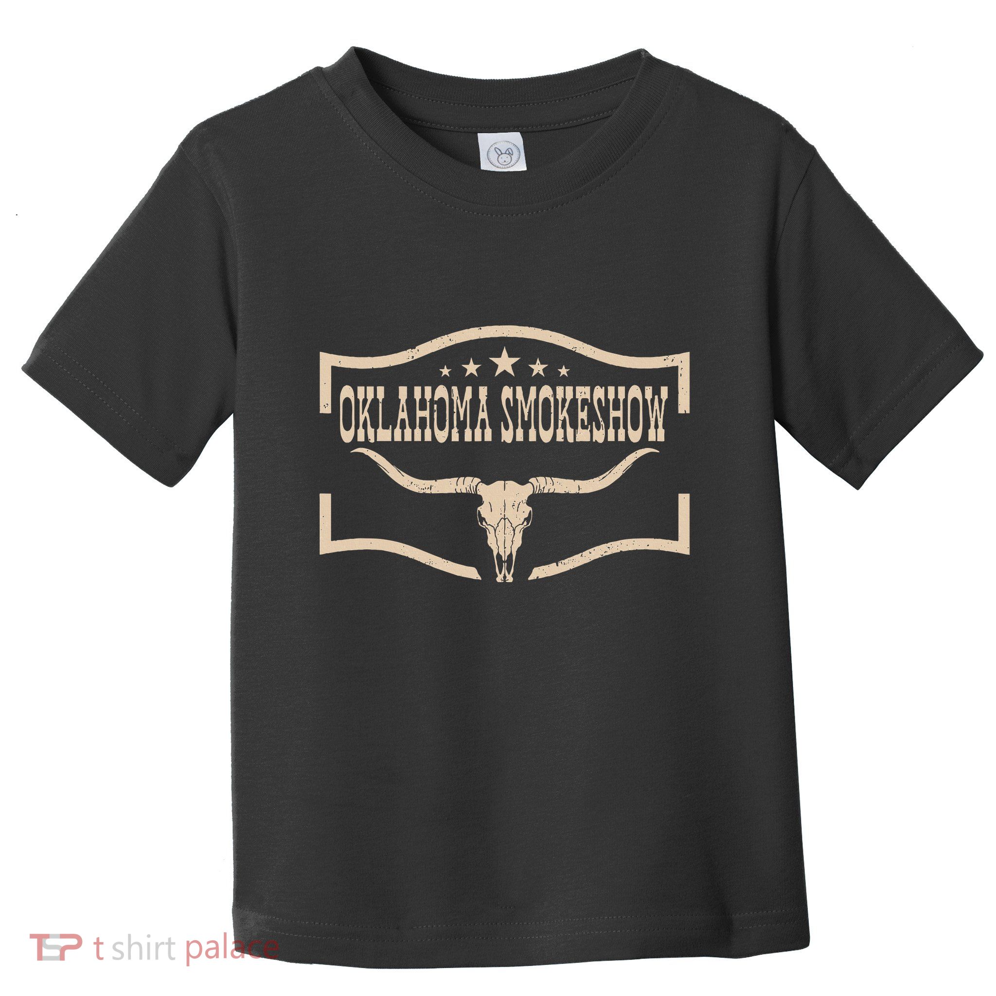 Oklahoma Bullskull With Feathers And Dreamcatcher Smokeshow Toddler T-Shirt