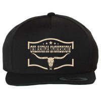 Oklahoma Bullskull With Feathers And Dreamcatcher Smokeshow Wool Snapback Cap