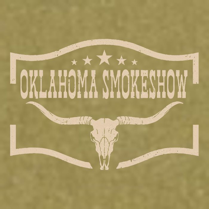 Oklahoma Bullskull With Feathers And Dreamcatcher Smokeshow Garment-Dyed Women's Muscle Tee