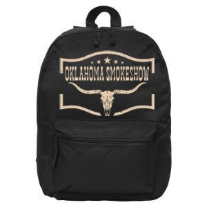 Oklahoma Bullskull With Feathers And Dreamcatcher Smokeshow 16 in Basic Backpack