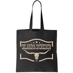 Oklahoma Bullskull With Feathers And Dreamcatcher Smokeshow Tote Bag