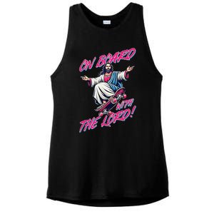 On Board With The Lord Jesus Ladies PosiCharge Tri-Blend Wicking Tank