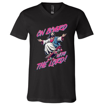 On Board With The Lord Jesus V-Neck T-Shirt
