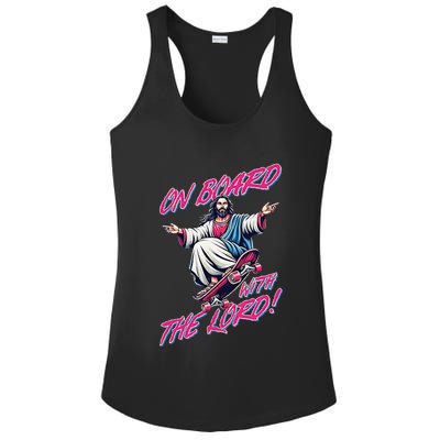 On Board With The Lord Jesus Ladies PosiCharge Competitor Racerback Tank