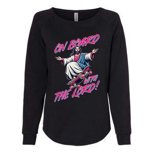 On Board With The Lord Jesus Womens California Wash Sweatshirt