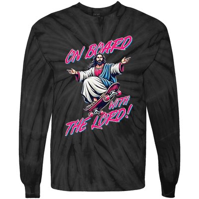 On Board With The Lord Jesus Tie-Dye Long Sleeve Shirt