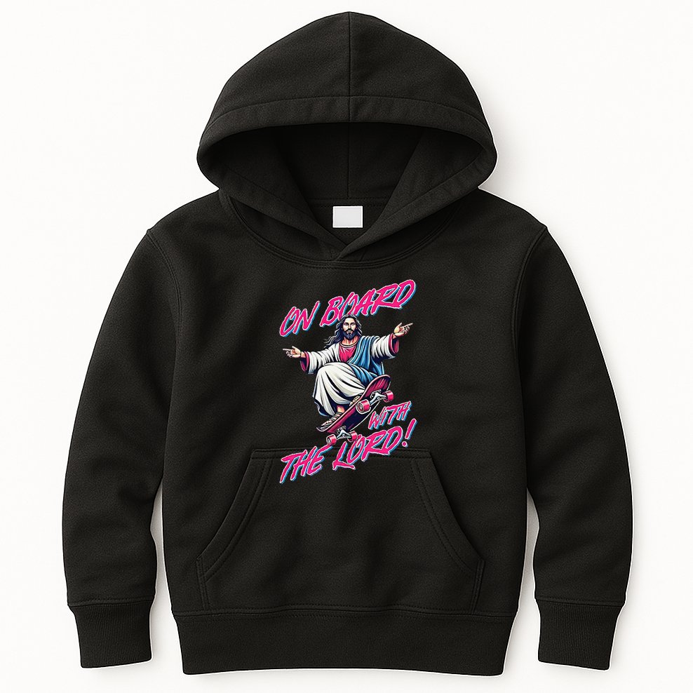 On Board With The Lord Jesus Kids Hoodie