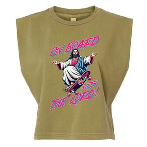 On Board With The Lord Jesus Garment-Dyed Women's Muscle Tee