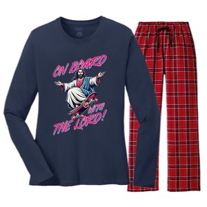 On Board With The Lord Jesus Women's Long Sleeve Flannel Pajama Set 