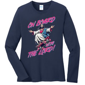 On Board With The Lord Jesus Ladies Long Sleeve Shirt