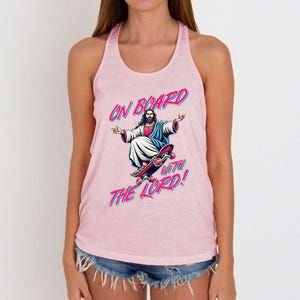 On Board With The Lord Jesus Women's Knotted Racerback Tank