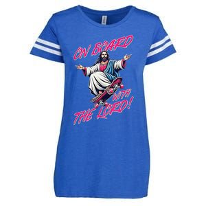 On Board With The Lord Jesus Enza Ladies Jersey Football T-Shirt