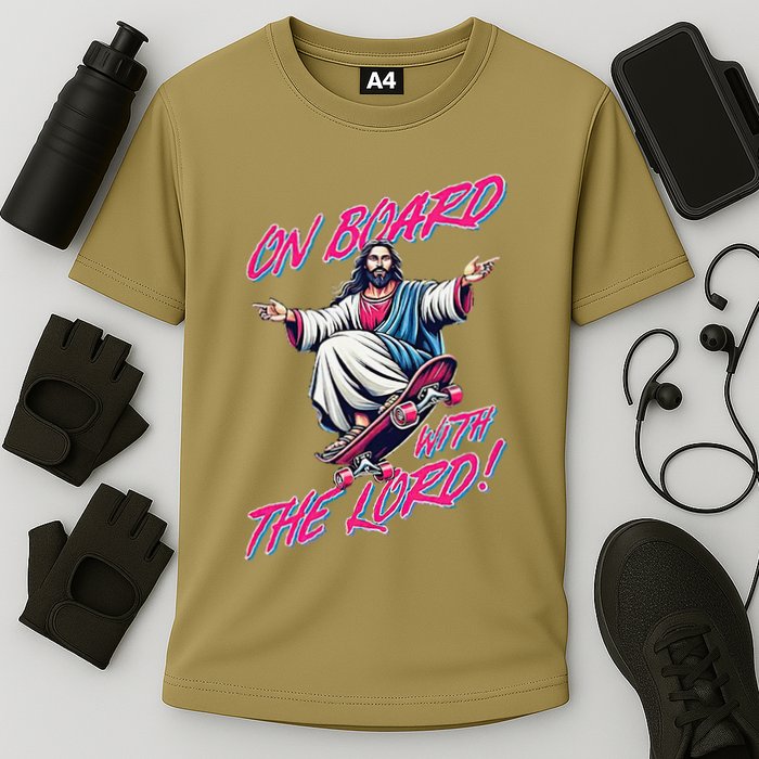 On Board With The Lord Jesus Cooling Performance Crew T-Shirt