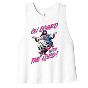 On Board With The Lord Jesus Women's Racerback Cropped Tank