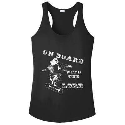 On Board With The Lord Jesus Skateboard Ladies PosiCharge Competitor Racerback Tank