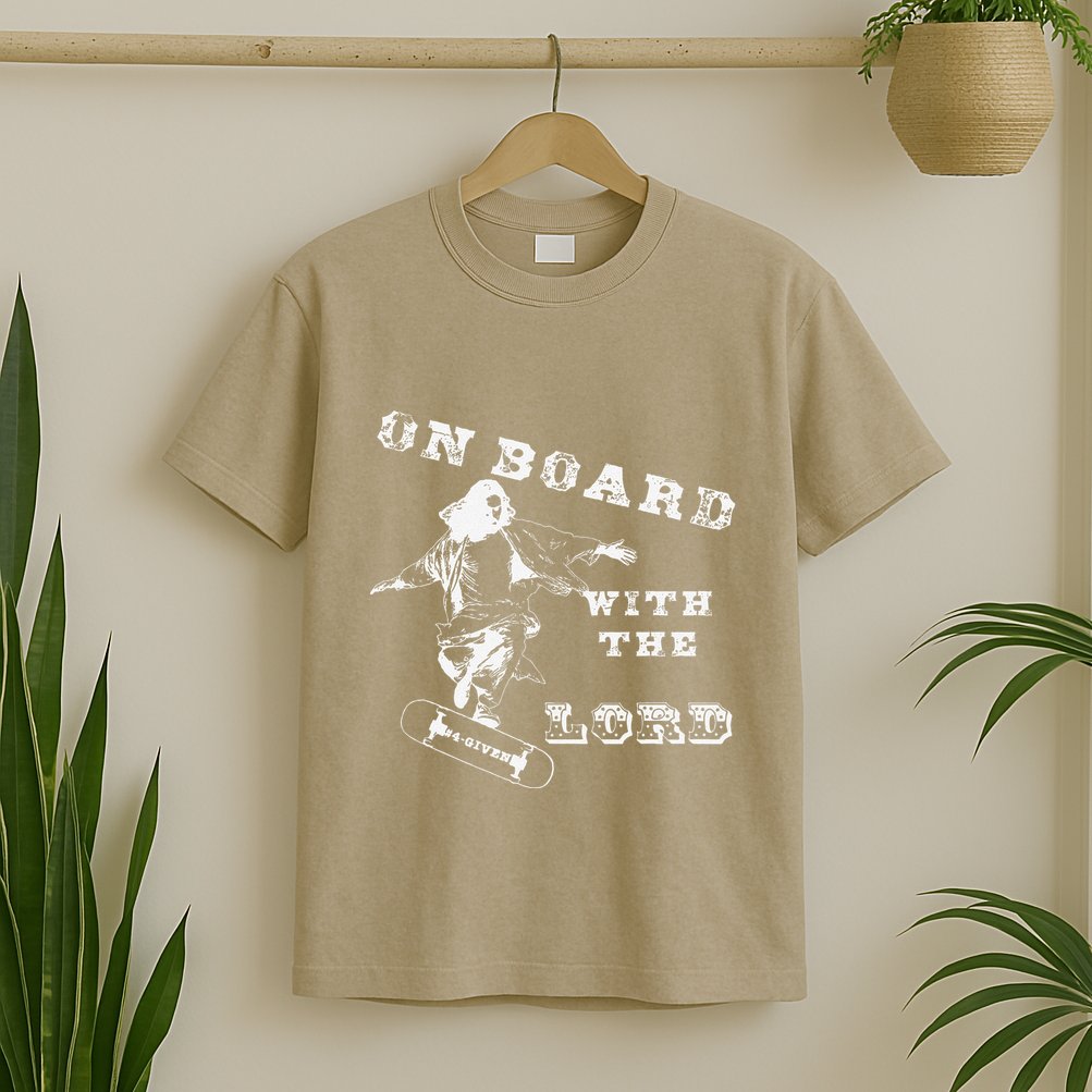 On Board With The Lord Jesus Skateboard T-Shirt