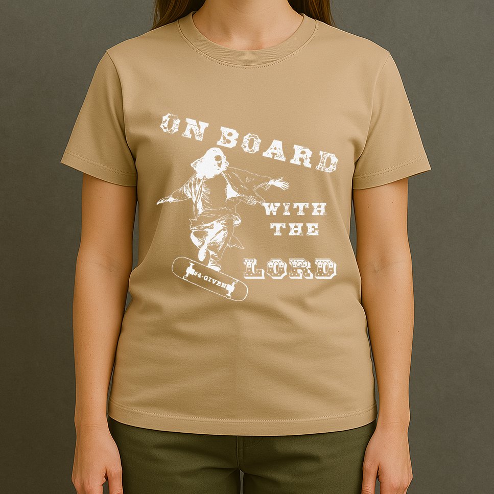 On Board With The Lord Jesus Skateboard T-Shirt