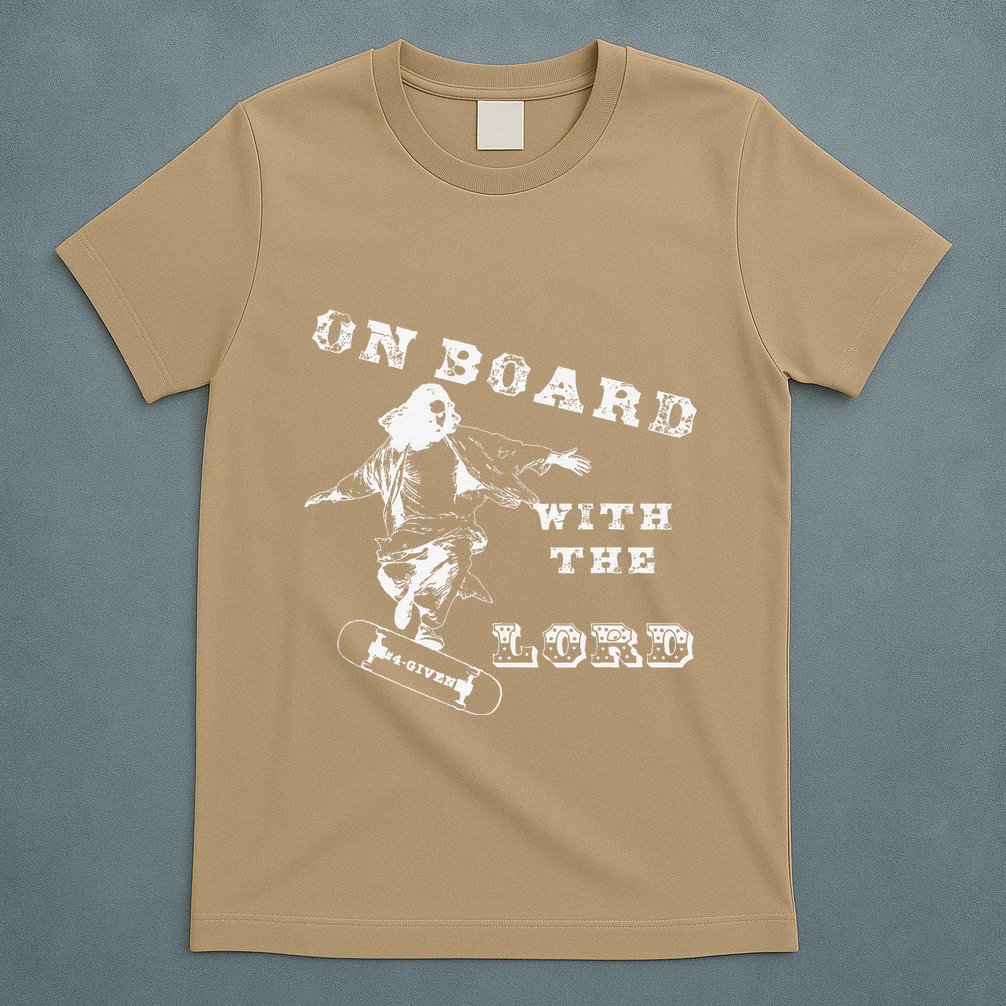 On Board With The Lord Jesus Skateboard T-Shirt