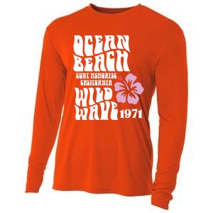 Ocean Beach Wild Wave Surf Memories California Siesta Beach Funny Gift Cooling Performance Long Sleeve Crew