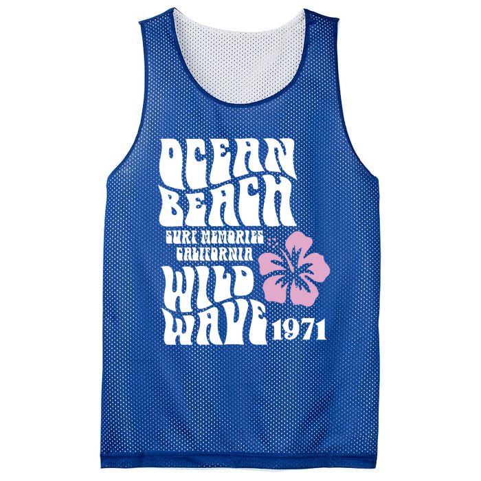 Ocean Beach Wild Wave Surf Memories California Siesta Beach Funny Gift Mesh Reversible Basketball Jersey Tank