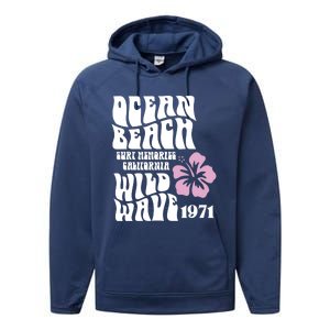 Ocean Beach Wild Wave Surf Memories California Siesta Beach Funny Gift Performance Fleece Hoodie