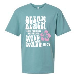 Ocean Beach Wild Wave Surf Memories California Siesta Beach Funny Gift Sueded Cloud Jersey T-Shirt