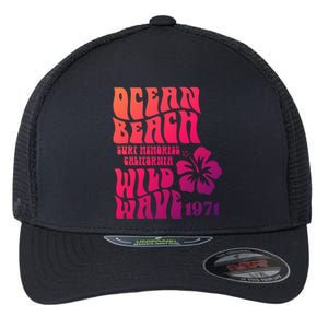 Ocean Beach Wild Wave Surf Memories California Siesta Beach Funny Gift Flexfit Unipanel Trucker Cap