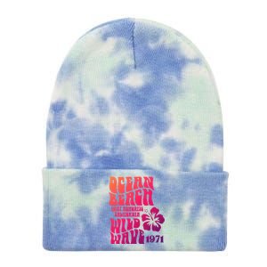 Ocean Beach Wild Wave Surf Memories California Siesta Beach Funny Gift Tie Dye 12in Knit Beanie